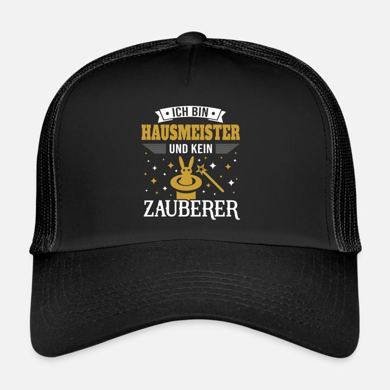 Lustiges Hausmeister Facility Manager Fun Geschenk - Trucker Cap - Schwarz/Schwarz