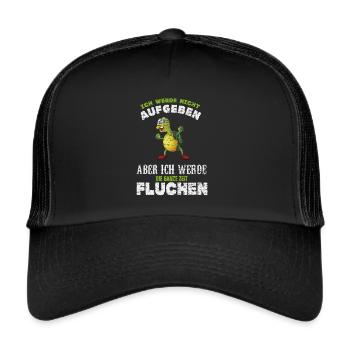 Sport Laufen Fitness Fluchen Schildkröte - Trucker Cap - Schwarz/Schwarz - Vorne