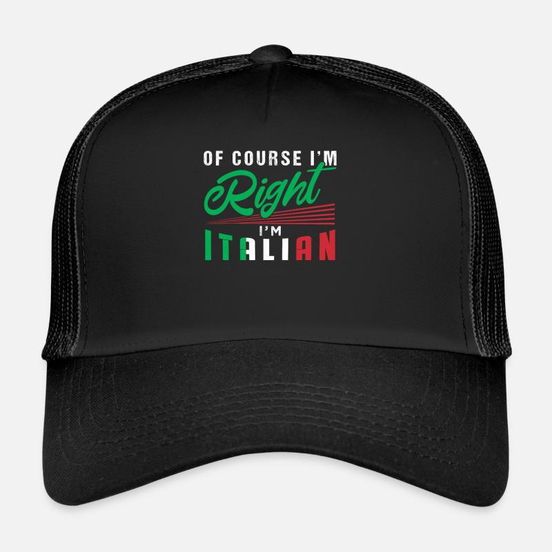 Italien - Trucker Cap - Schwarz/Schwarz