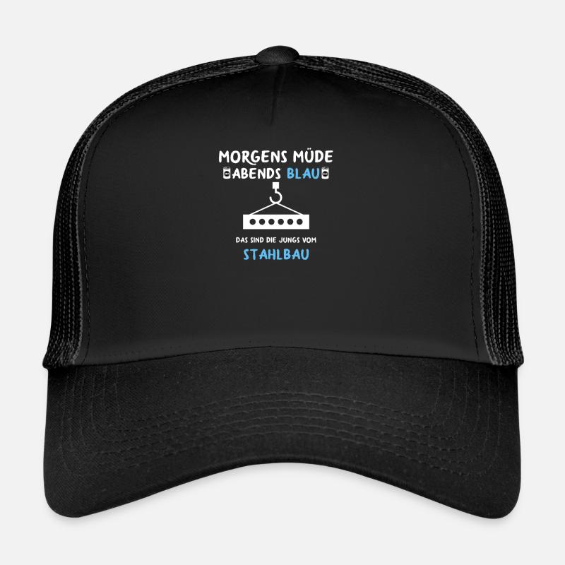 Stahlbau Stahlbauer Geschenk Geschenkidee Metall - Trucker Cap - Schwarz/Schwarz