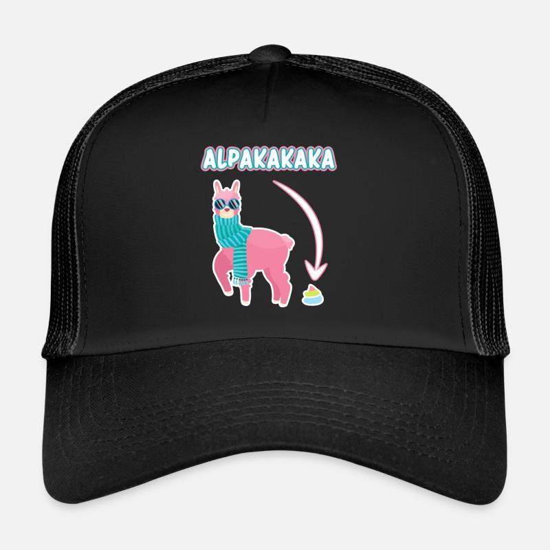 Alpakakaka Alpaka Lama Kaka - Trucker Cap - Schwarz/Schwarz