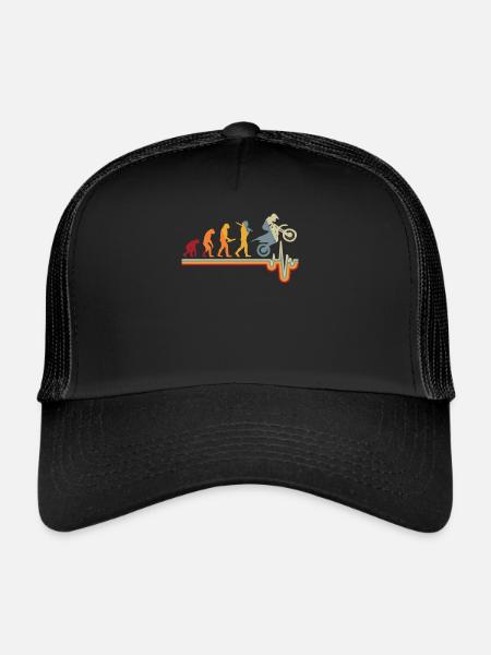 Motocross Evolution Heartbeat Motorcycle Gift - Trucker Cap - black/black - Front