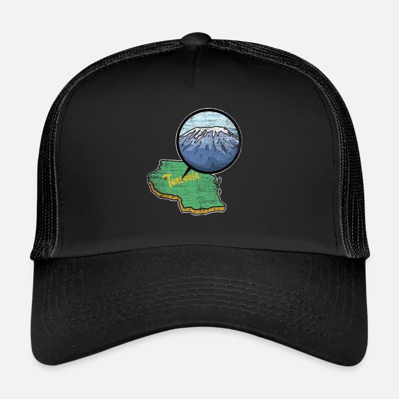 Kilimanjaro Berg Geschenk - Trucker Cap - Schwarz/Schwarz