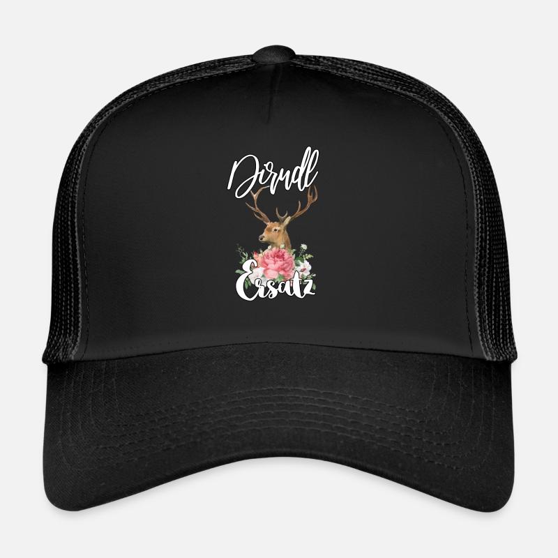 Dirndl Ersatz - Trucker Cap - Schwarz/Schwarz