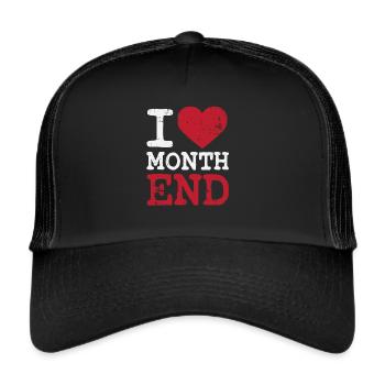 J'aime la fin du mois - Casquette trucker  - noir/noir - Devant