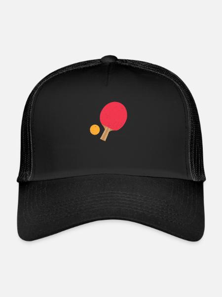 Tennis de table Ping Pong Ping Pong Gift - Casquette trucker  - noir/noir - Devant