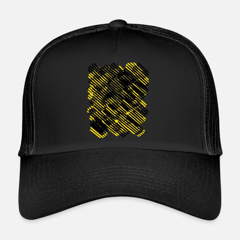 Rayures jaunes noires Casquette trucker 