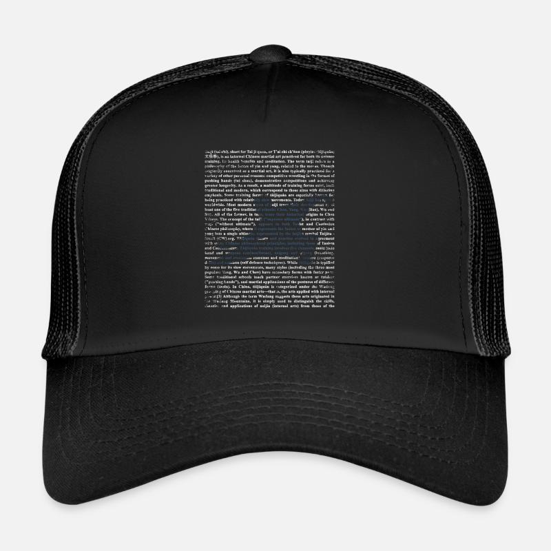 Cadeau de Tai Chi - Casquette trucker  - noir/noir