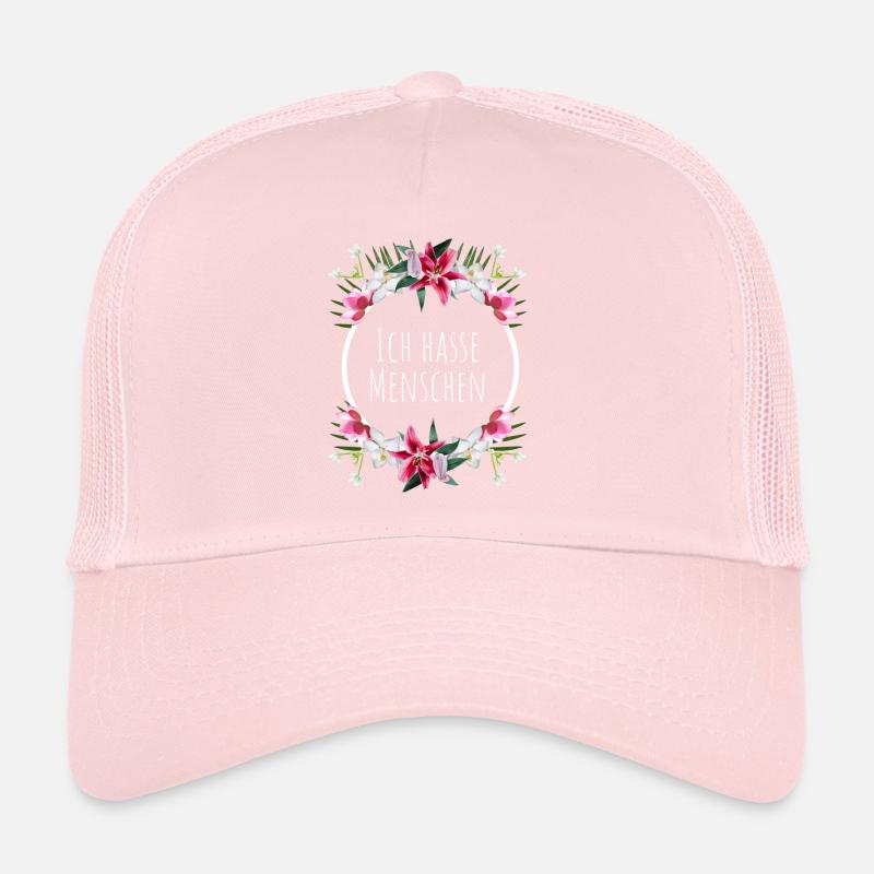 Ich hasse Menschen mit Blumenkranz Trucker Cap