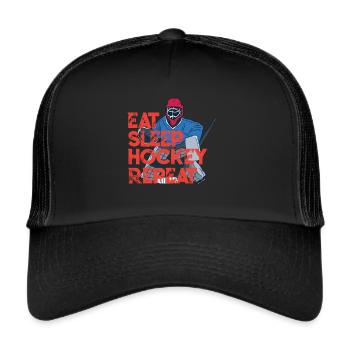 Eishockeytorwart Eishockey Goalie Hockey - Trucker Cap - Schwarz/Schwarz - Vorne