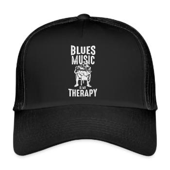 Le blues est ma thérapie - Casquette trucker  - noir/noir - Devant