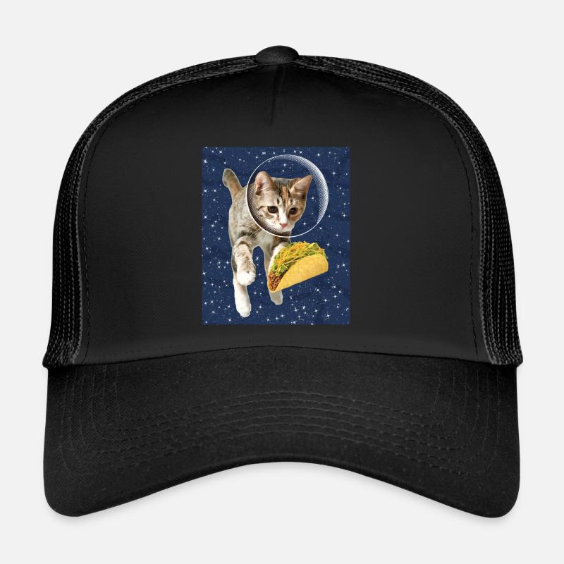 Cat and taco - Trucker Cap - black/black