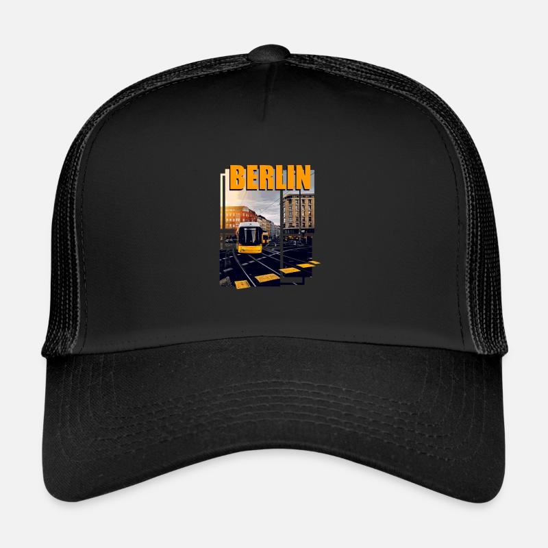 Berlin Bus Bahn Verkehr - Trucker Cap - Schwarz/Schwarz