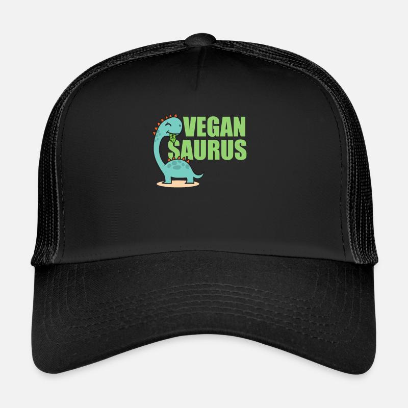 Saurus végétalien - Casquette trucker  - noir/noir