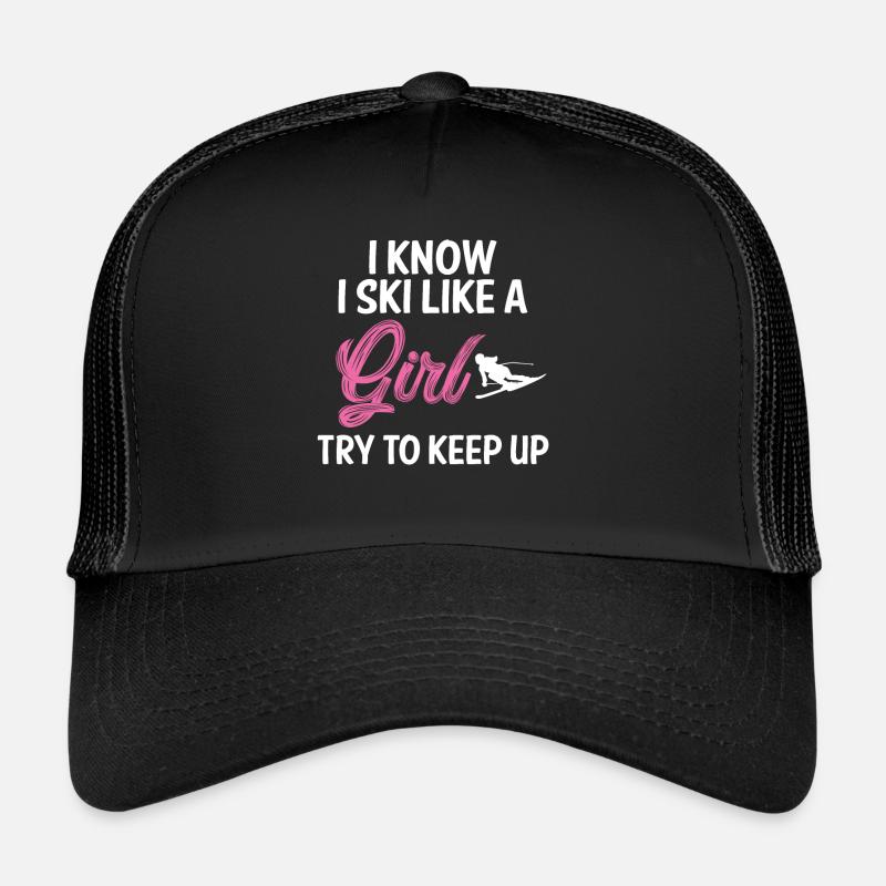 Skiing Skiing Skiing Skiing Skiing Berg - Trucker Cap - black/black