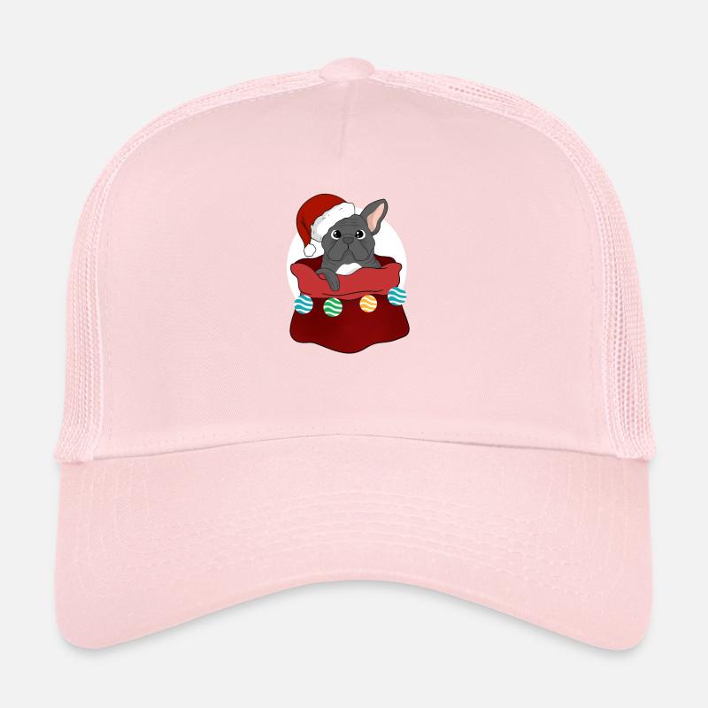 Bouledogue Français aime le cadeau de Noël Casquette trucker 
