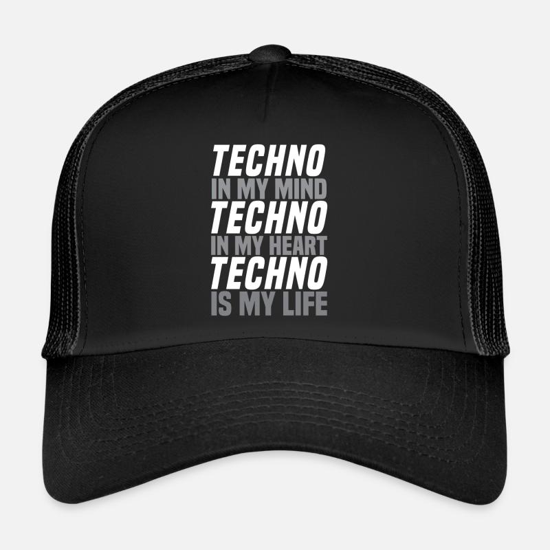 Techno - Trucker Cap - Schwarz/Schwarz