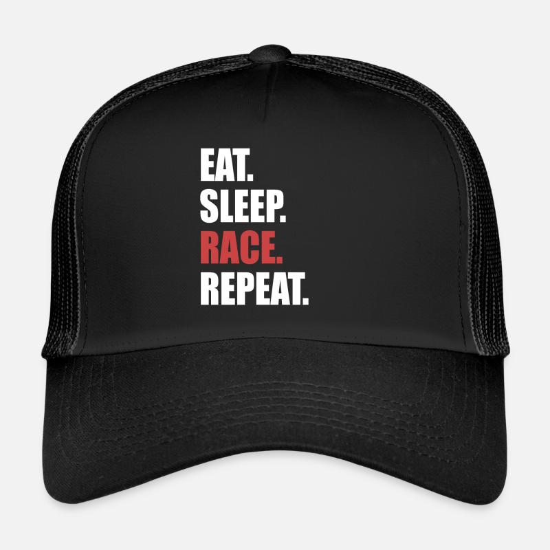 Eat Sleep Race Repeat - Trucker Cap - black/black