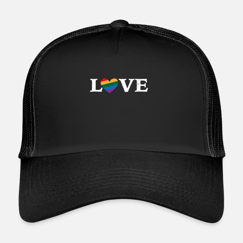 Gay Pride Geschenk - Trucker Cap - Schwarz/Schwarz