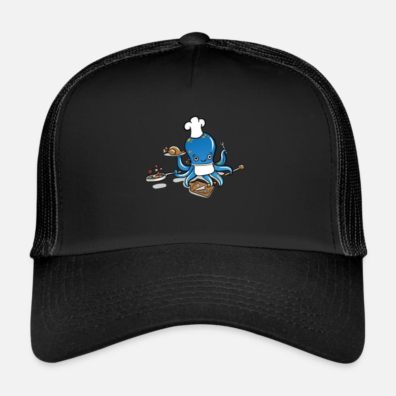 Chefkoch Octopus - Trucker Cap - Schwarz/Schwarz