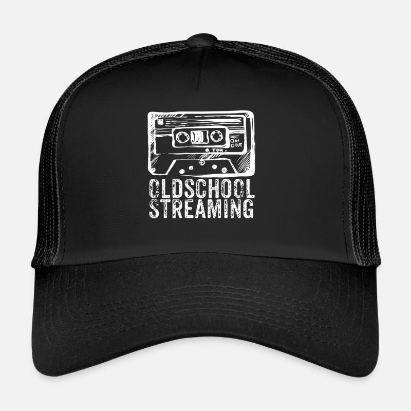 90er Jahre Oldschool Streaming - Trucker Cap - Schwarz/Schwarz