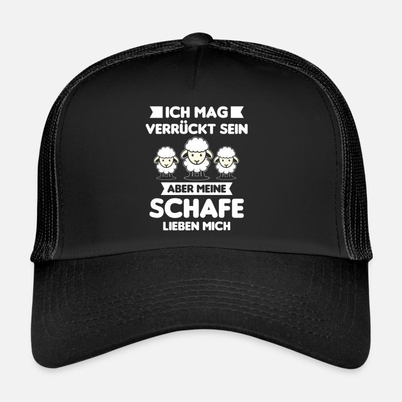 Schäfer Schaf Schafe Hirte Lustiges Geschenk - Trucker Cap - Schwarz/Schwarz