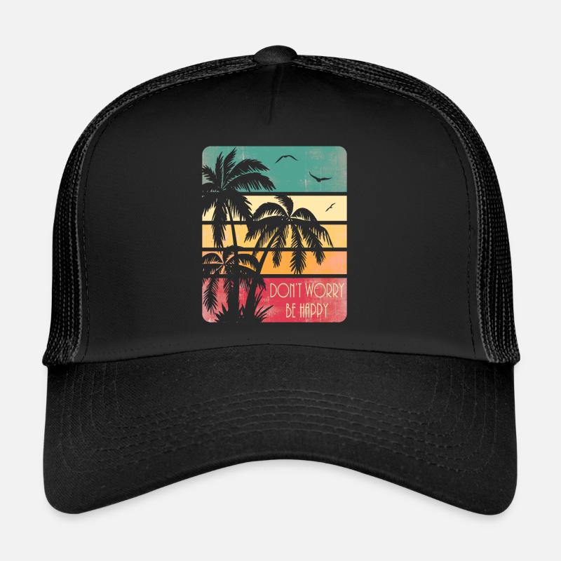 Dont Worry Be Happy - Trucker Cap - Schwarz/Schwarz