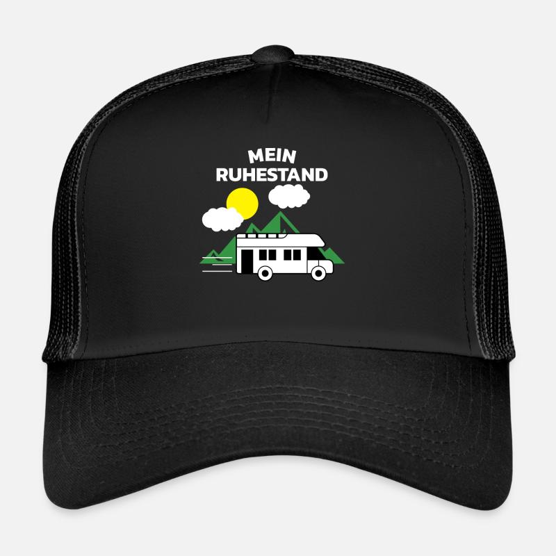 Ruhestand Rente Wohnwagen Wohnmobil Rentner - Trucker Cap - Schwarz/Schwarz