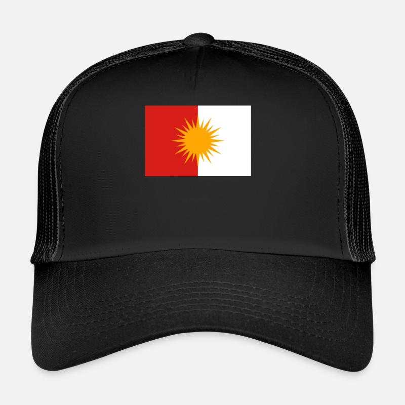 Ezidi Flagge Ezidxan Flagge - Trucker Cap - Schwarz/Schwarz