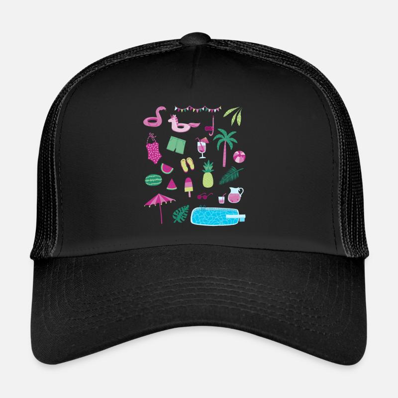 Fête de la piscine - Casquette trucker  - noir/noir