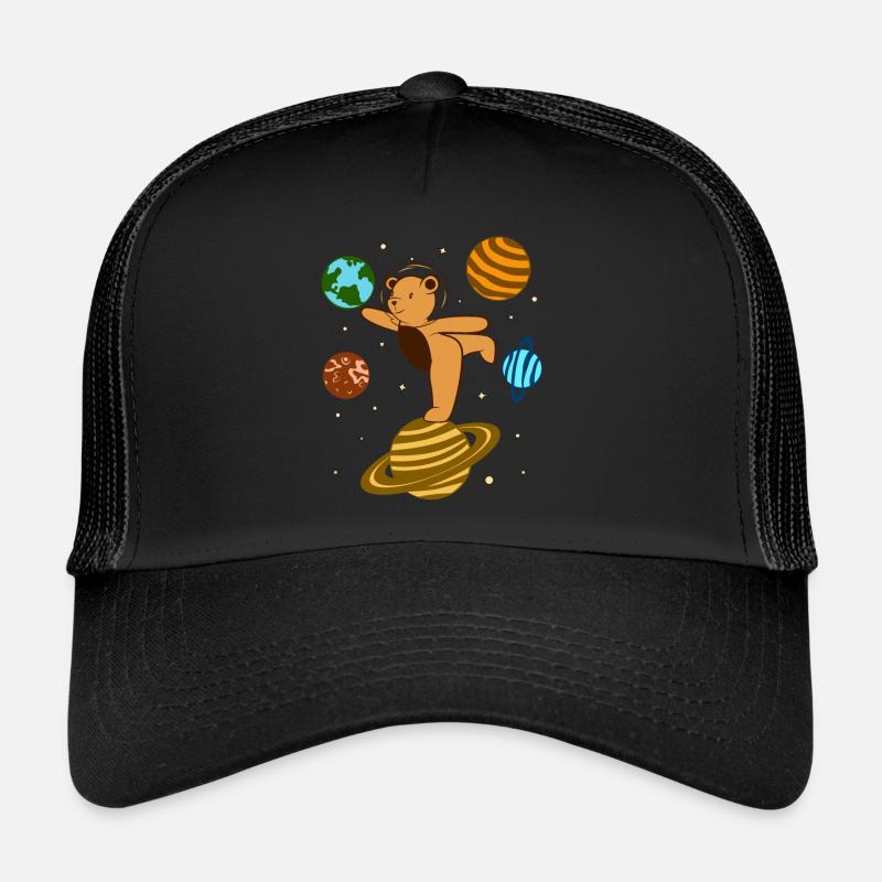 Bear Astronaut Bears Space Galaxy Teddy Trucker Cap