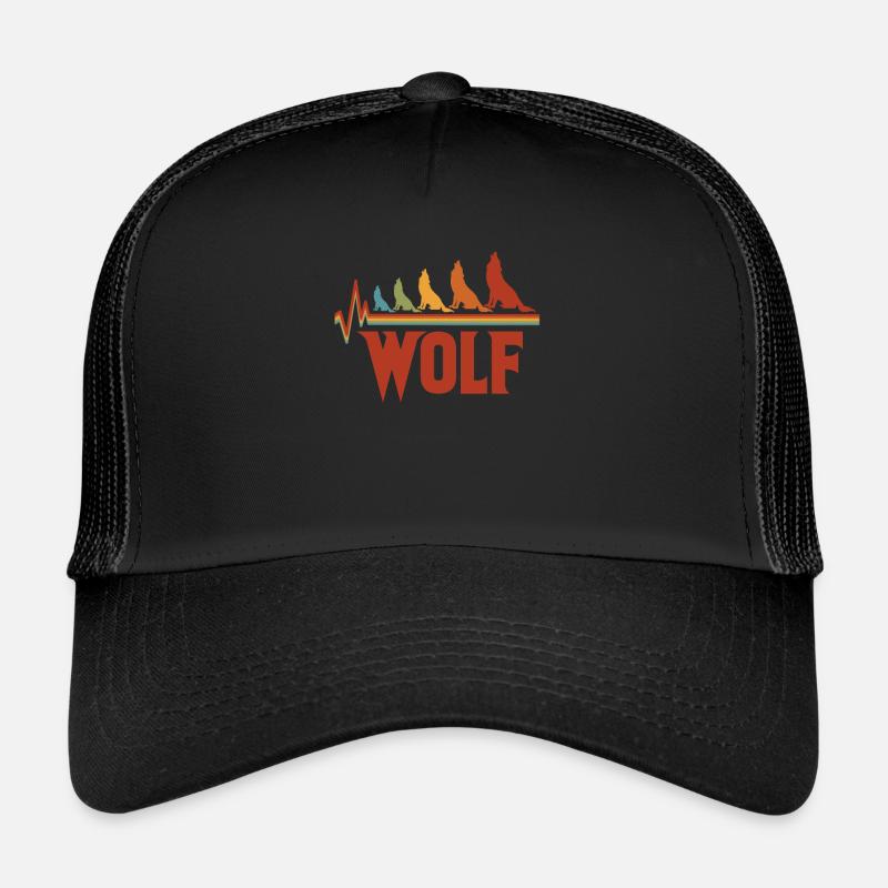 Wolf Heartbeat Wolves Pulse Wolfpack Gift Trucker Cap