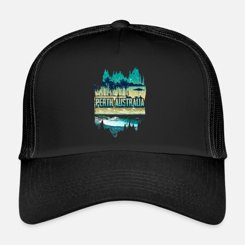Perth Australie Vacances rétro Casquette trucker 