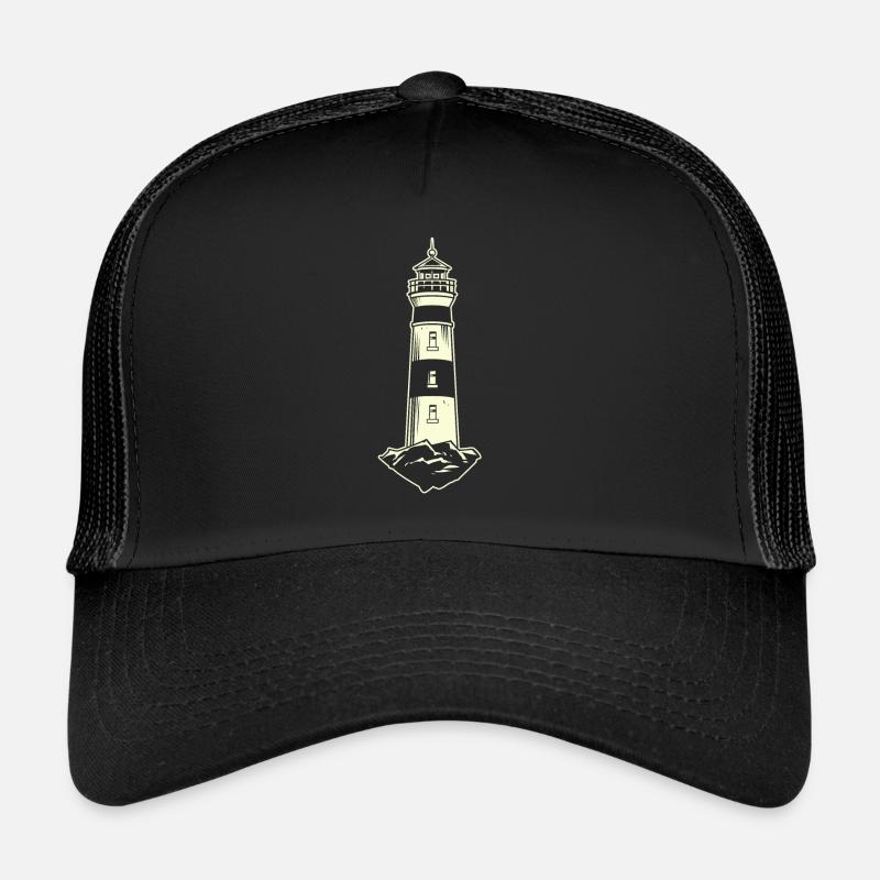 Leuchtturm Lighthouse - Trucker Cap - Schwarz/Schwarz
