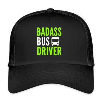 Chauffeur bus chauffeur bus chauffeur bus cadeau chauffeur - Casquette trucker  - noir/noir - Devant