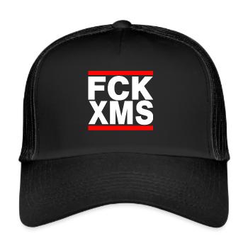 Noël anti Noël baise Noël Noël - Casquette trucker  - noir/noir - Devant