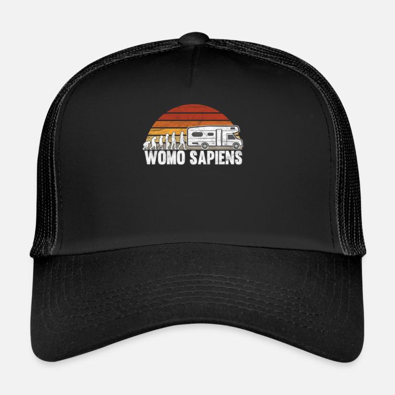 Womo Sapiens Wohnmobil Evolution - Trucker Cap - Schwarz/Schwarz