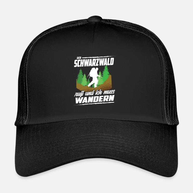 Der Schwarzwald ruft und ich muss Wandern - Trucker Cap - Schwarz/Schwarz