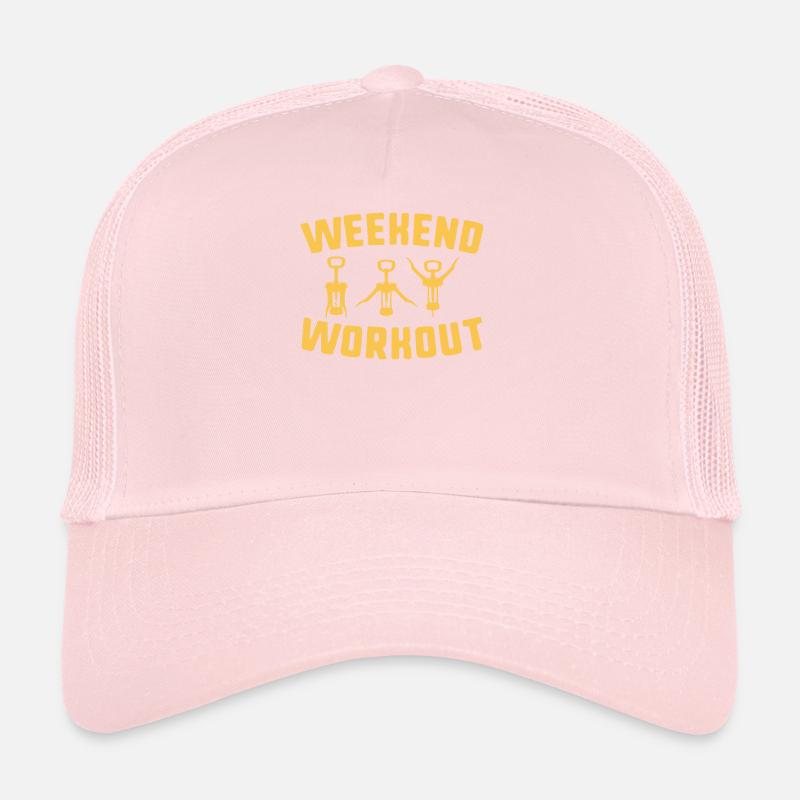 Weekend workout corkscrew exercises funny wine Trucker Cap