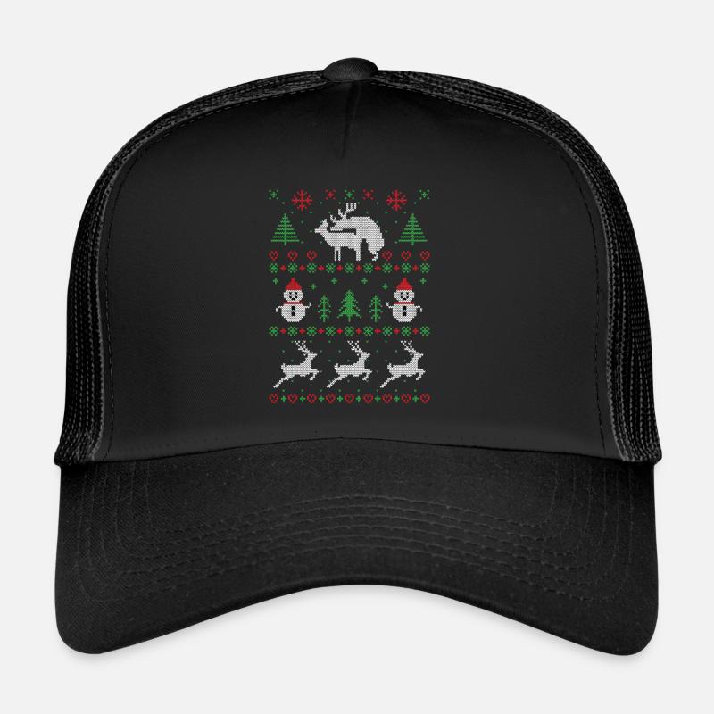 Cadeau drôle de pull moche de sexe de Noël Casquette trucker 