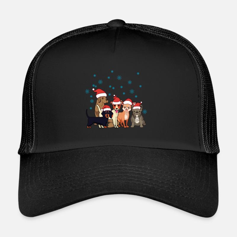 Weihnachten Hunde Welpen - Trucker Cap - Schwarz/Schwarz