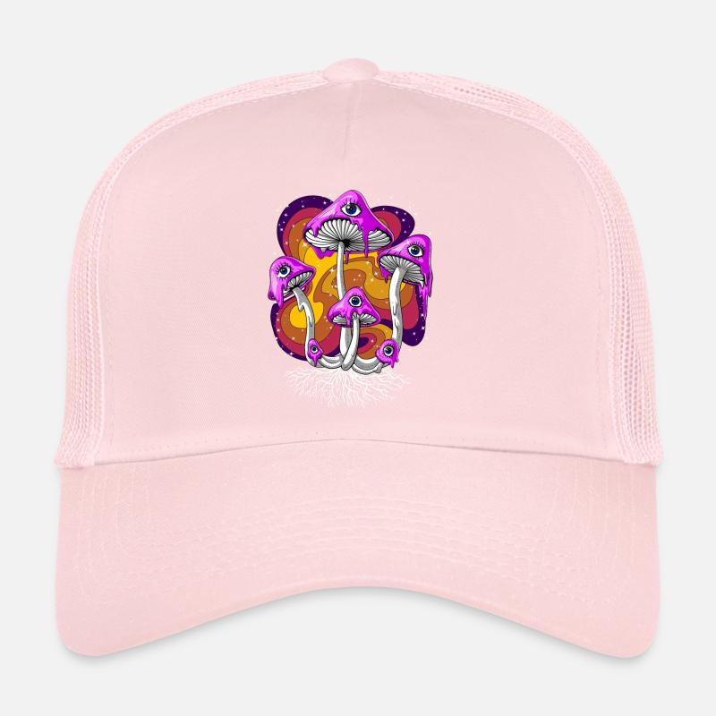 Psilocybine Champignons magiques yeux psychédéliques Casquette trucker 