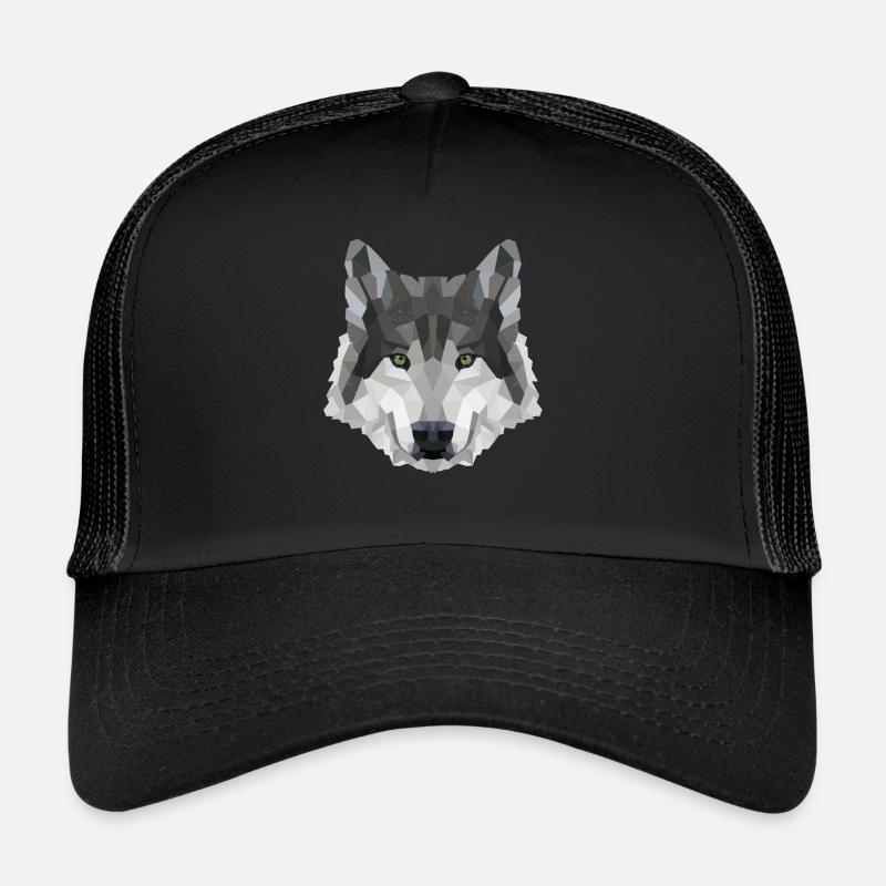 POLYGON WOLF MYTH FANTASY Husky - Trucker Cap - Schwarz/Schwarz