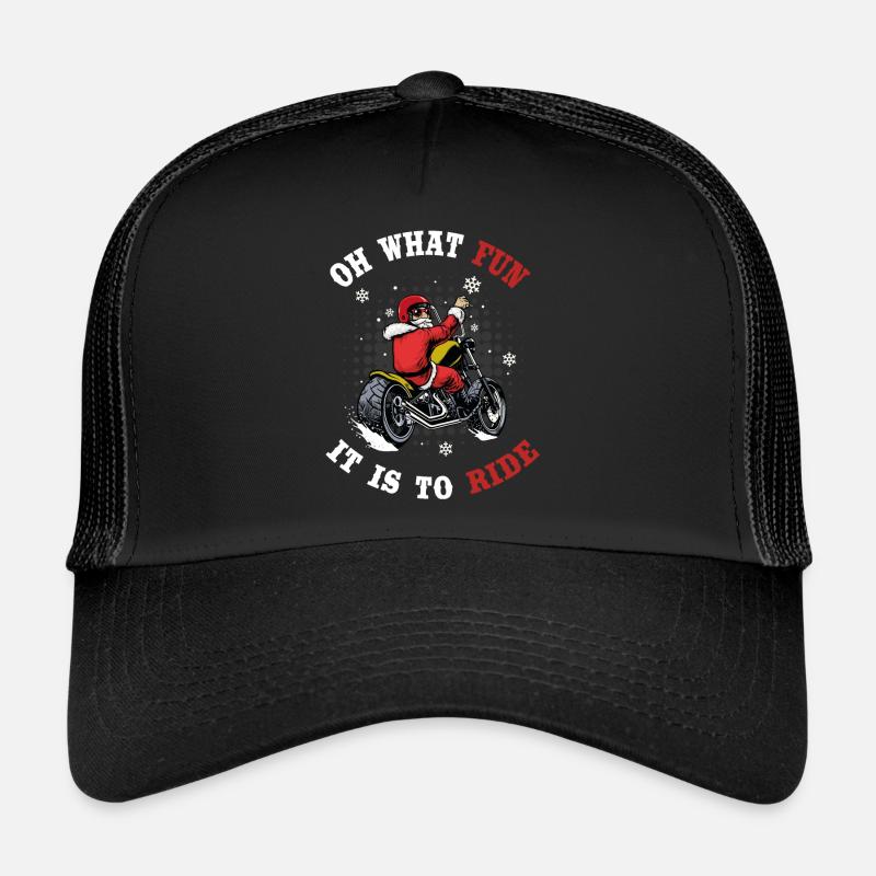Santa Motorrad Chopper - Trucker Cap - Schwarz/Schwarz