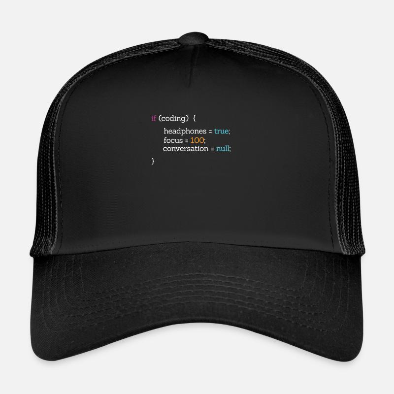 Coder - Trucker Cap - Schwarz/Schwarz