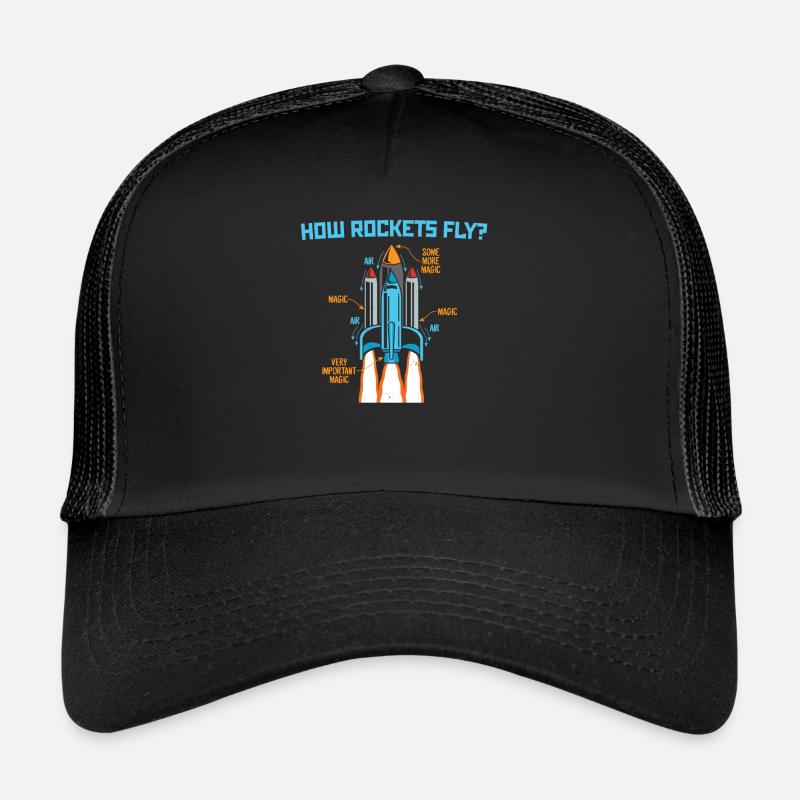 How Rockets Fly Luft Raumfahrt Technik Ingenieur - Trucker Cap - Schwarz/Schwarz