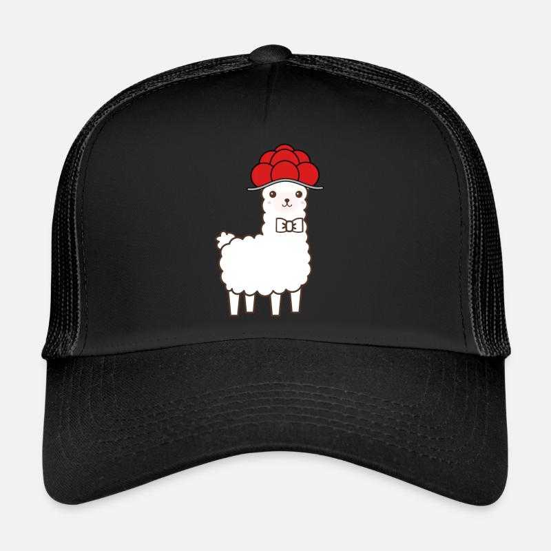Schwarzwald Lama Alpaka - Schwarzwald Mädel Bub - Trucker Cap - Schwarz/Schwarz