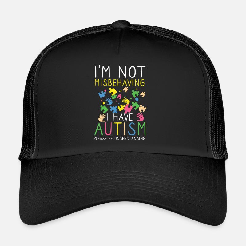 Handicap de l'autisme comprendre la tolérance - Casquette trucker  - noir/noir