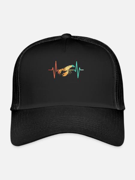 Lobster lobster crayfish cancer crab - Trucker Cap - black/black - Front