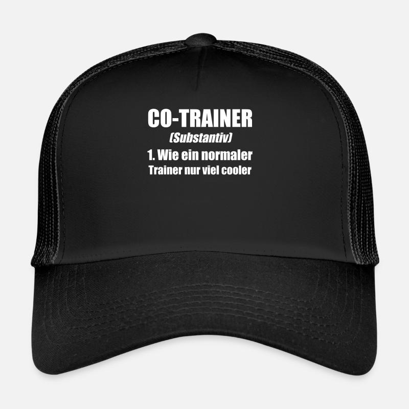Co-Trainer Trainer Fußballtrainer Geschenk - Trucker Cap - Schwarz/Schwarz